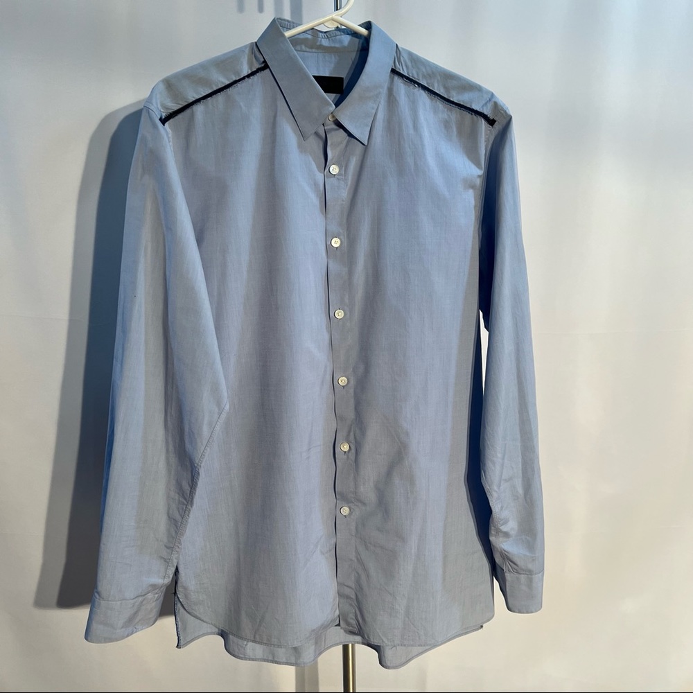 Mens light blue Lanvin slim fit dress shirt 42/16.5 fits like size (L)